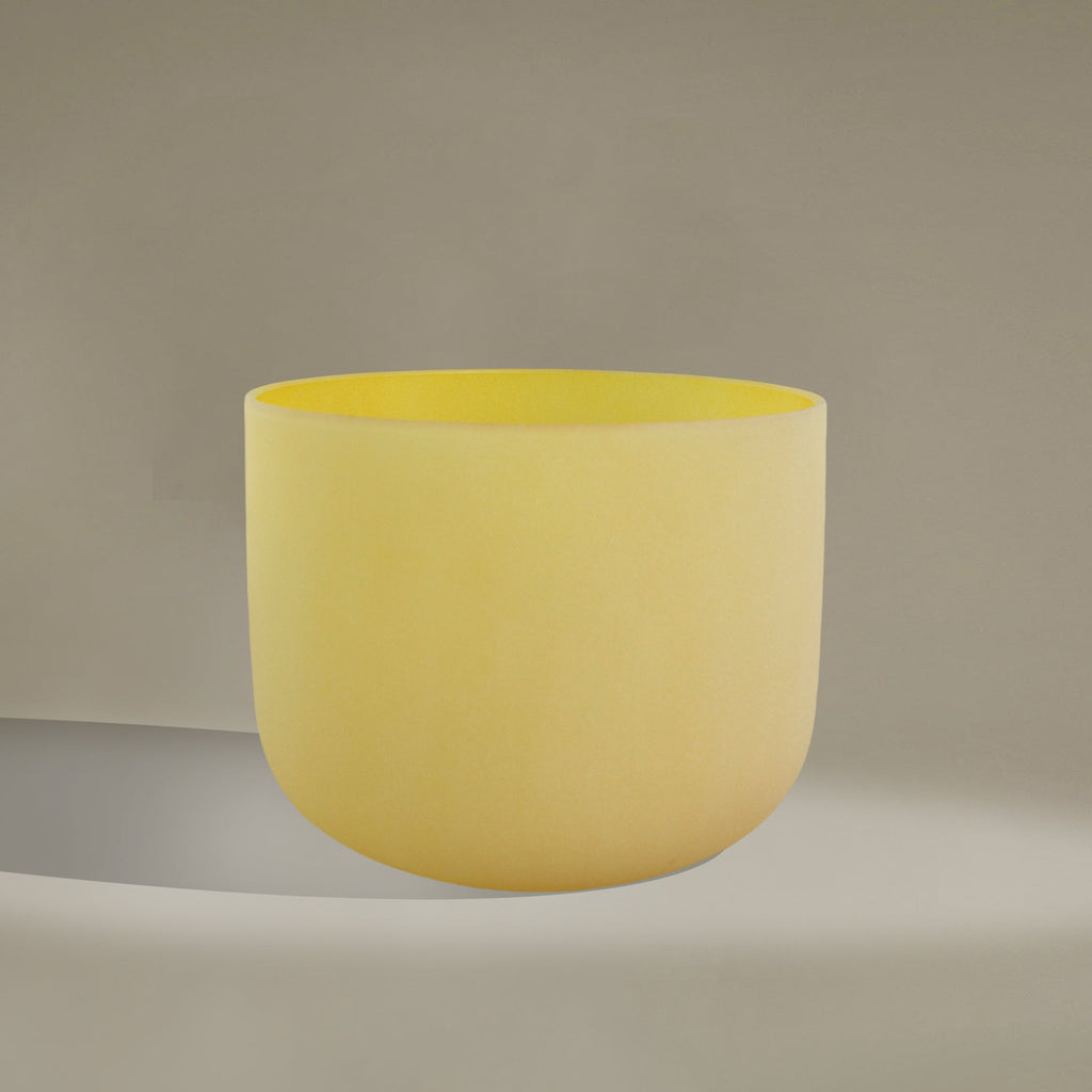 10inch Perfect Pitch Crystal Singing Bowl Yellow E Note Solar Plexus Chakra - FMTY