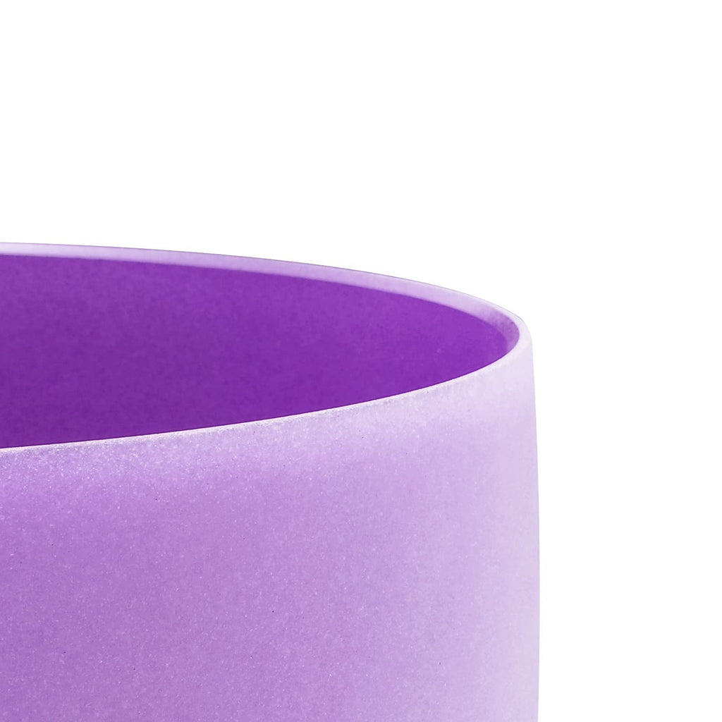 10inch Perfect Pitch Crystal Singing Bowls set prefect pitch(±10HZ) Green(Heart)+ Purple(Crown) with Soft Carrying Bag - FMTY
