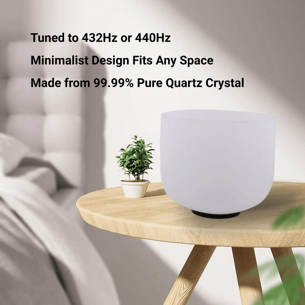 12" Clear Crystal Singing Bowl – 440Hz G Note | Throat Chakra - FMTY