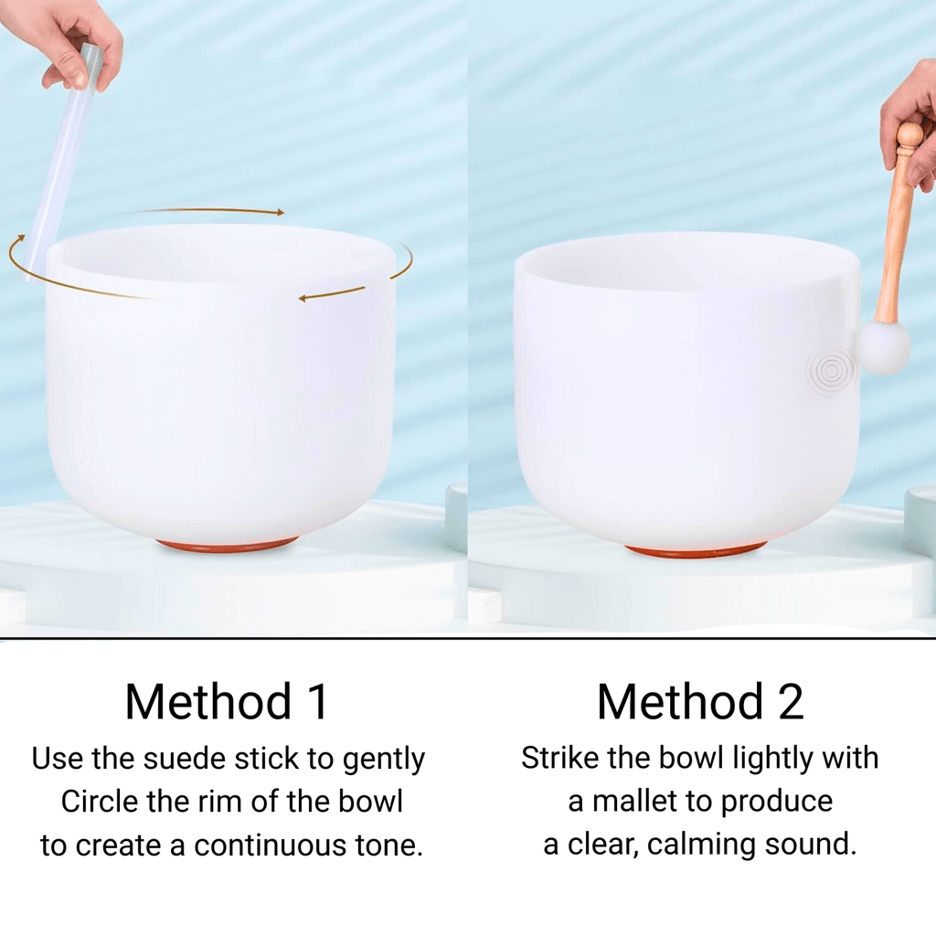 12" Clear Crystal Singing Bowl – 440Hz G Note | Throat Chakra - FMTY