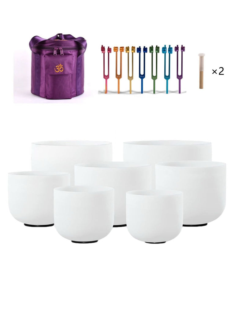 432Hz Perfect Pitch Singing Bowl 7pcs and 7 Tuning Forks Combo - FMTY