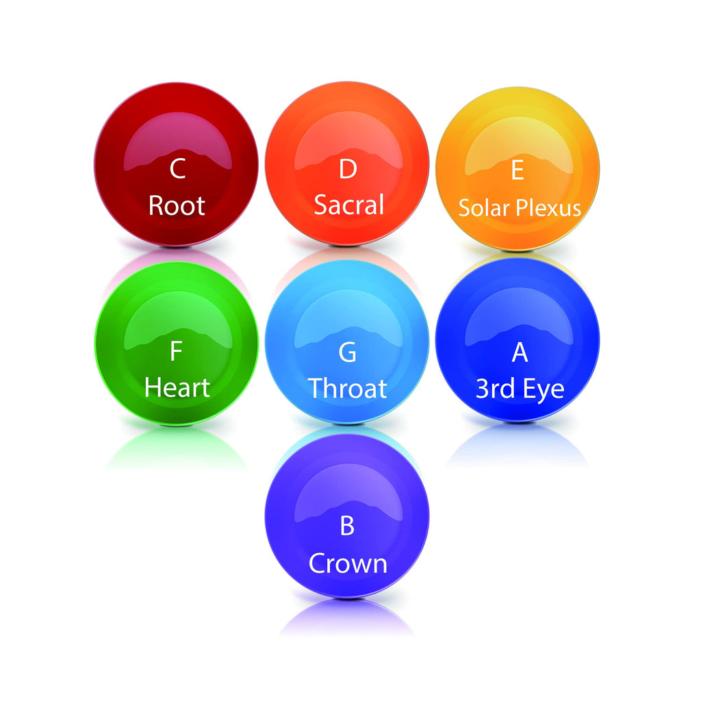 440Hz Colored Perfect Pitch crystal singing bowls chakra set of 7pcs 6 - 12inch - FMTY
