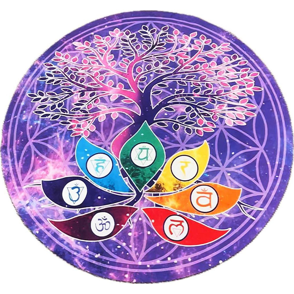 52" Crystal Singing Bowls Mat, Round singing bowls Mat - FMTY
