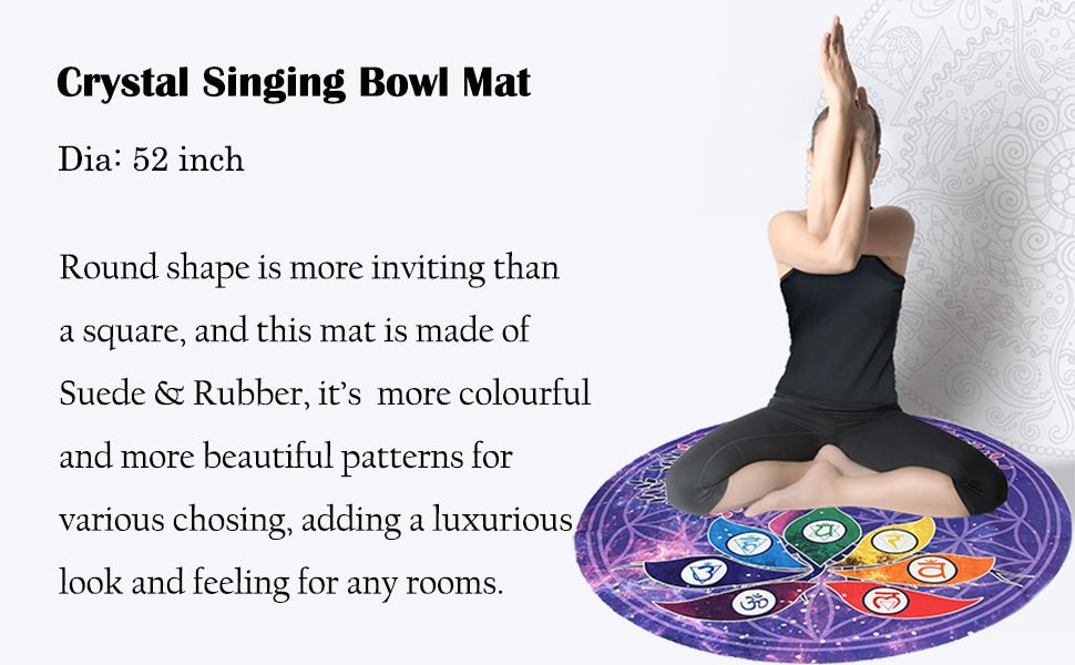 52" Crystal Singing Bowls Mat, Round singing bowls Mat - FMTY