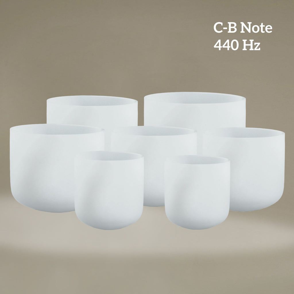 7 - Piece Perfect Pitch Crystal Singing Bowl Set – 6" to 12" | 440Hz Chakra Full Set - FMTY