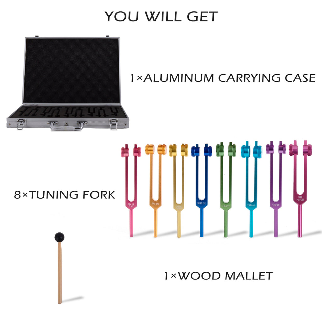 Chakra Tuning Fork set of 8 - FMTY