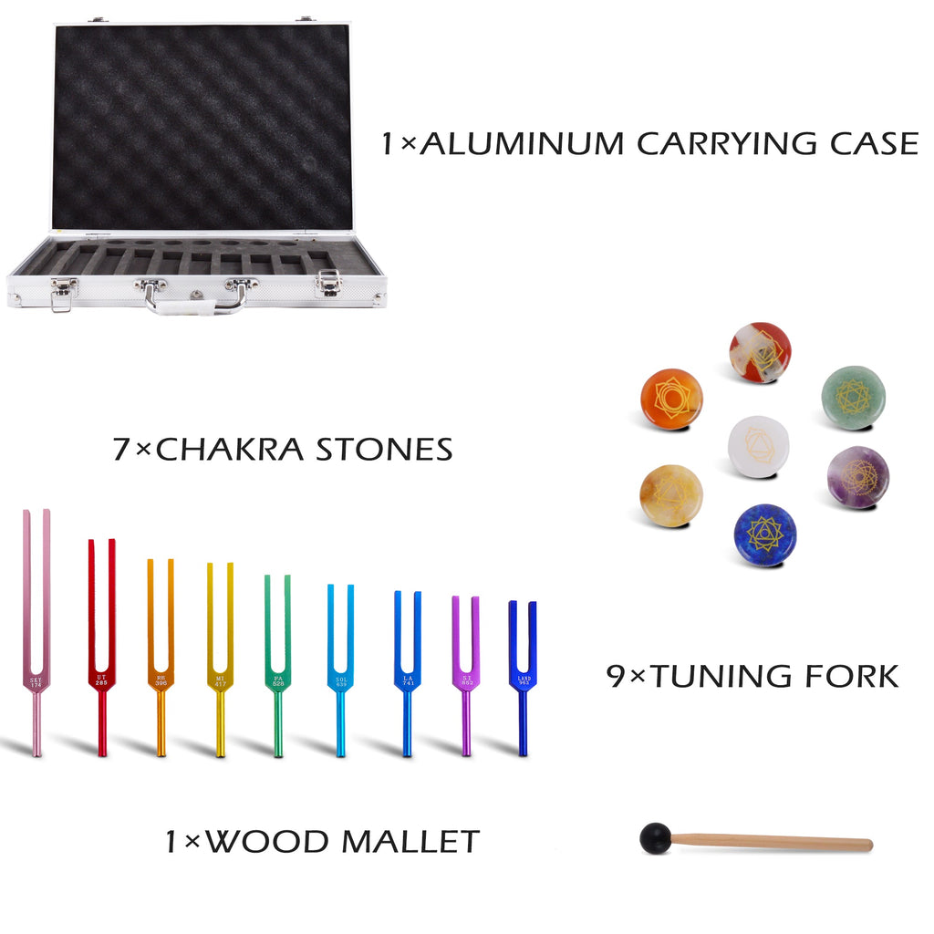 Tuning Fork for healing 9 chakras sets for meditation - FMTY