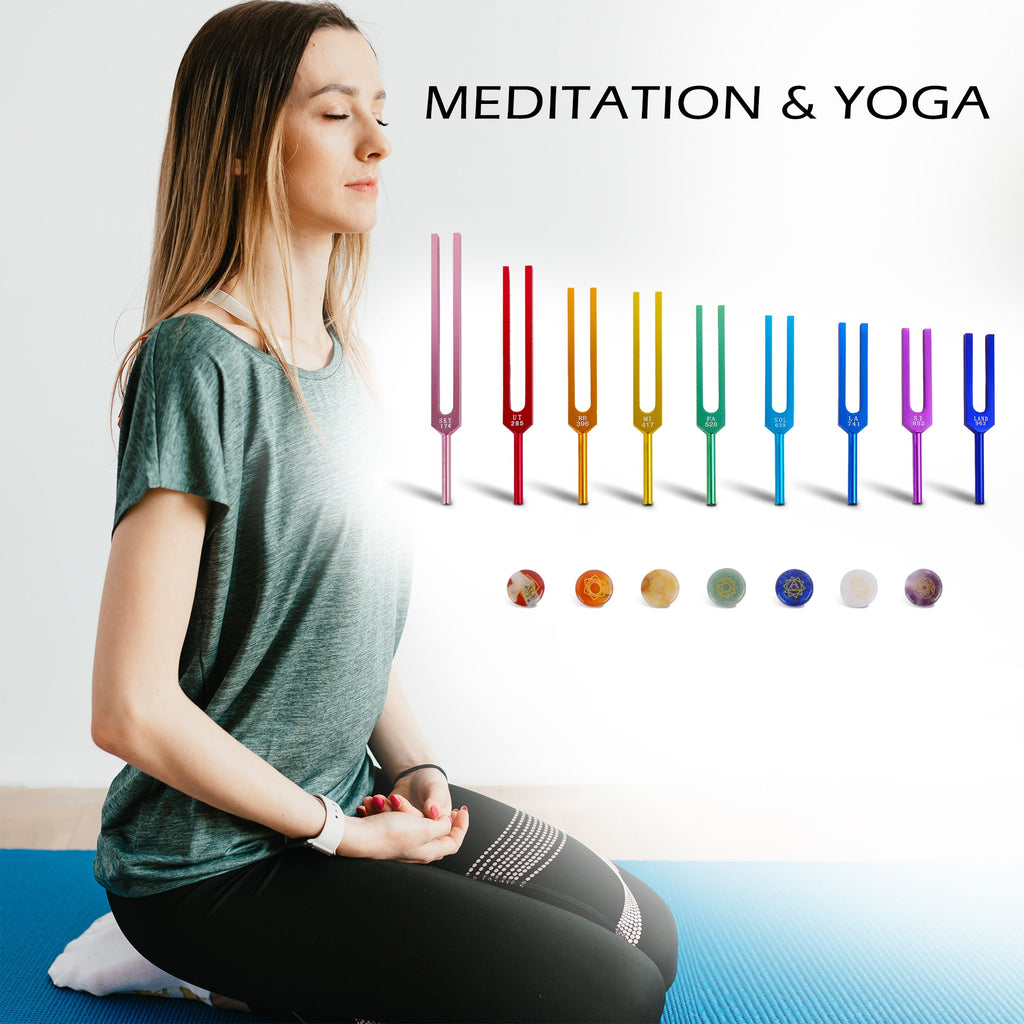 Tuning Fork for healing 9 chakras sets for meditation - FMTY